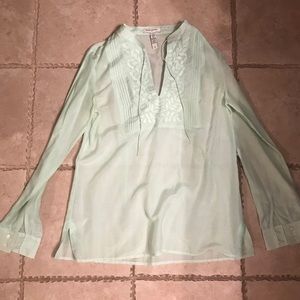 Banana Republic green silk blouse